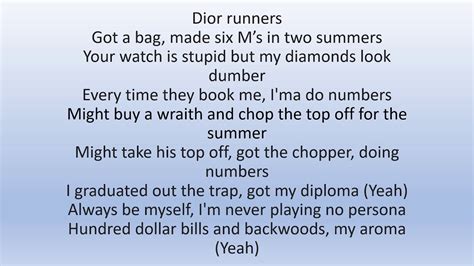 dior runners lyrics d one|D'One .